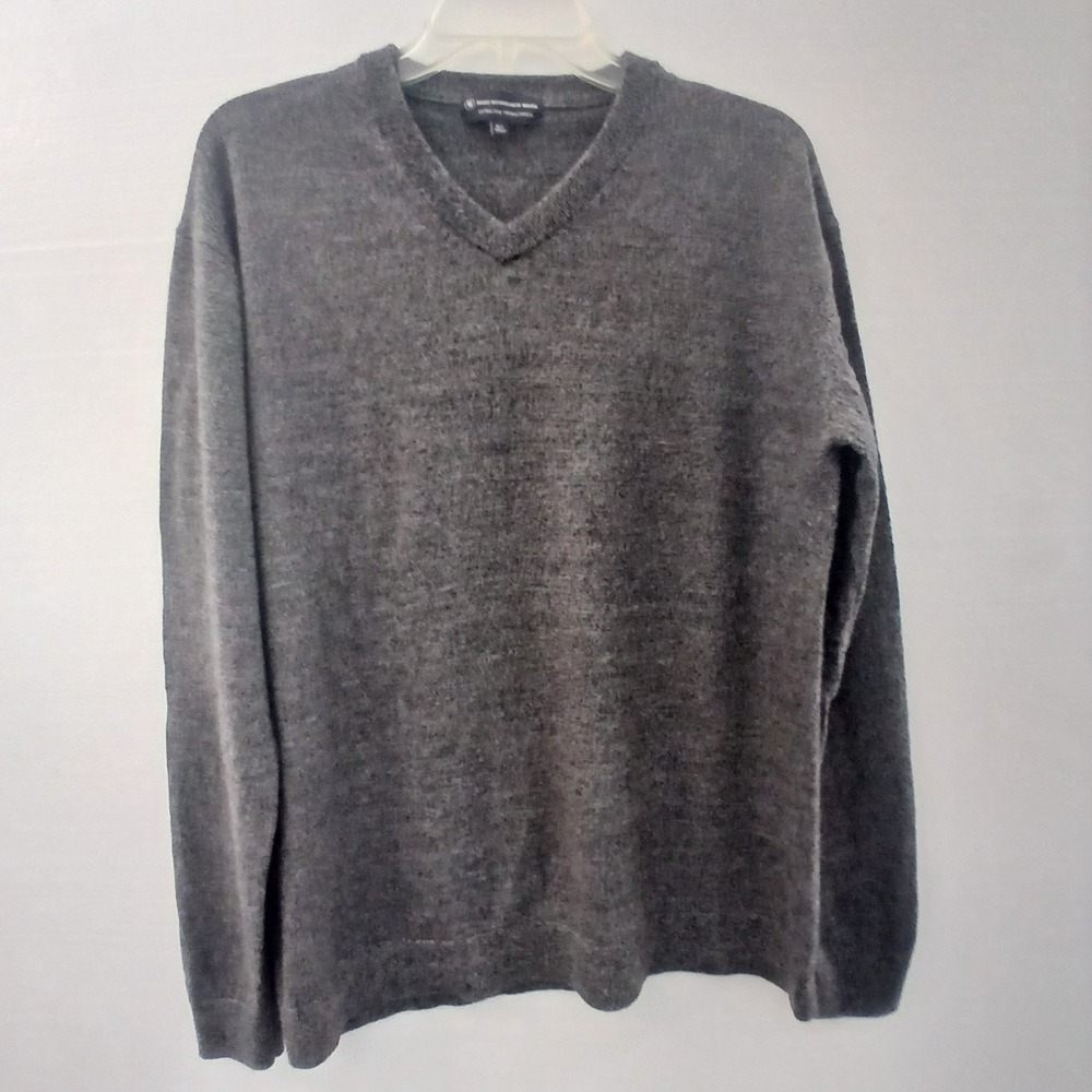 Hart Schaeffer Marx Sweater Extra Fine Merino Wool XLT V-Neck Gray Heather...